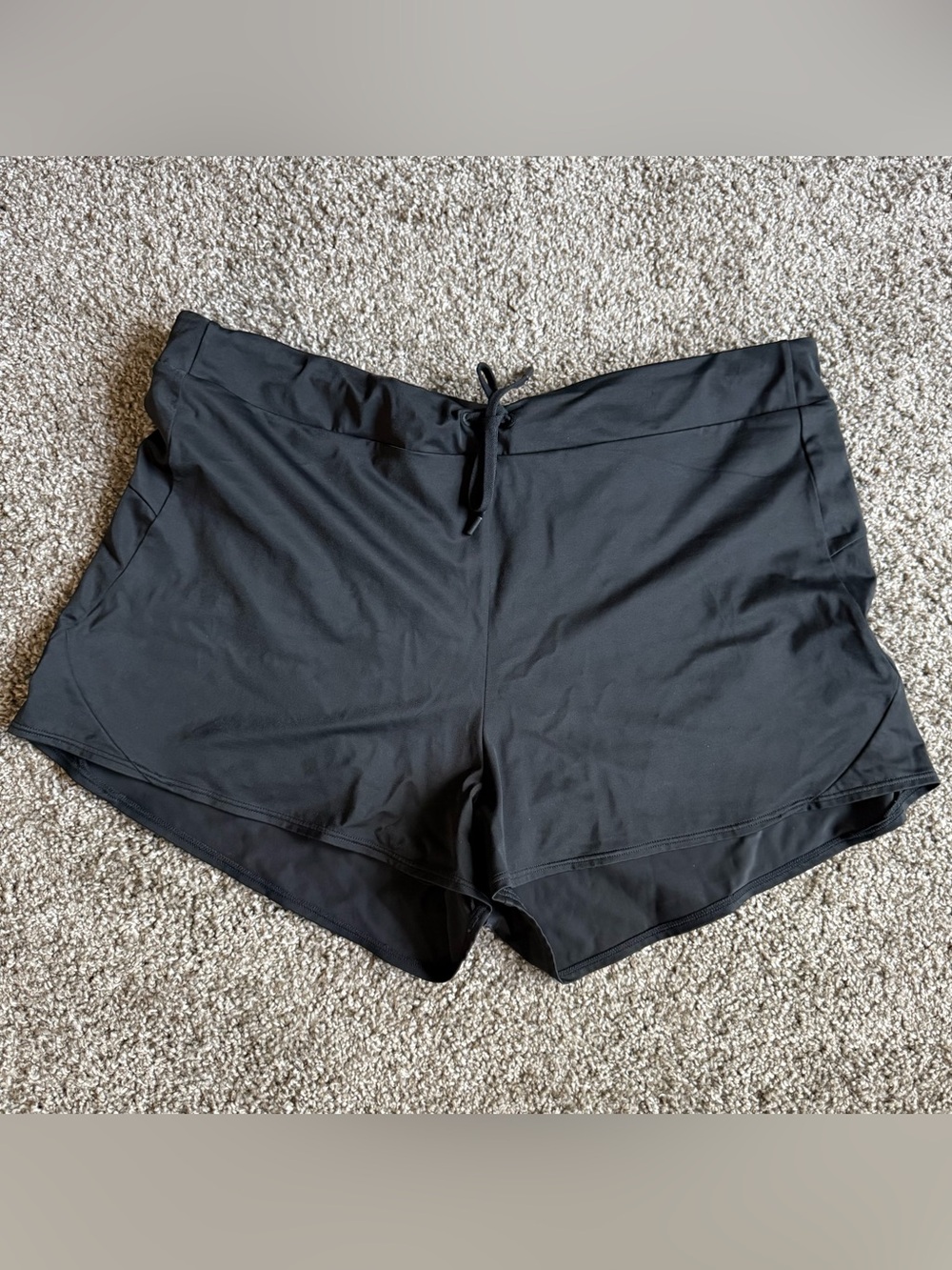 Athleta Wavebreak Women’s Swim Shorts XL Black Drawstring Board Shorts Beach